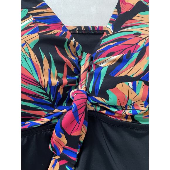 Swimsuits For All Swim One Piece Swimsuit Dress Multicolor Print - Picture 3 of 9